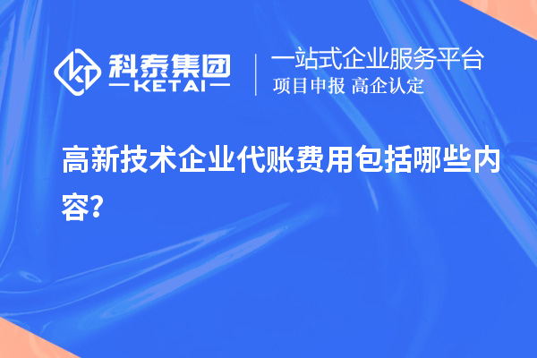 高新技術企業代賬費用包括哪些內容?