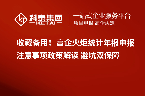 收藏備用!高企火炬統計年報申報注意事項政策解讀+避坑雙保障