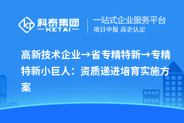 高新技術企業→省專精特新→專精特新小巨人:資質遞進培育實施方案